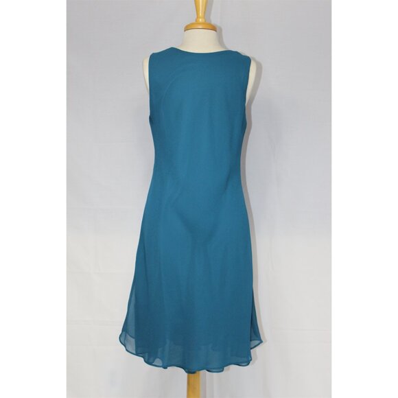 NWOT Sally Fashion #8694 Short Chiffon Pullover Dress-Size XL-Teal New - Picture 2 of 3